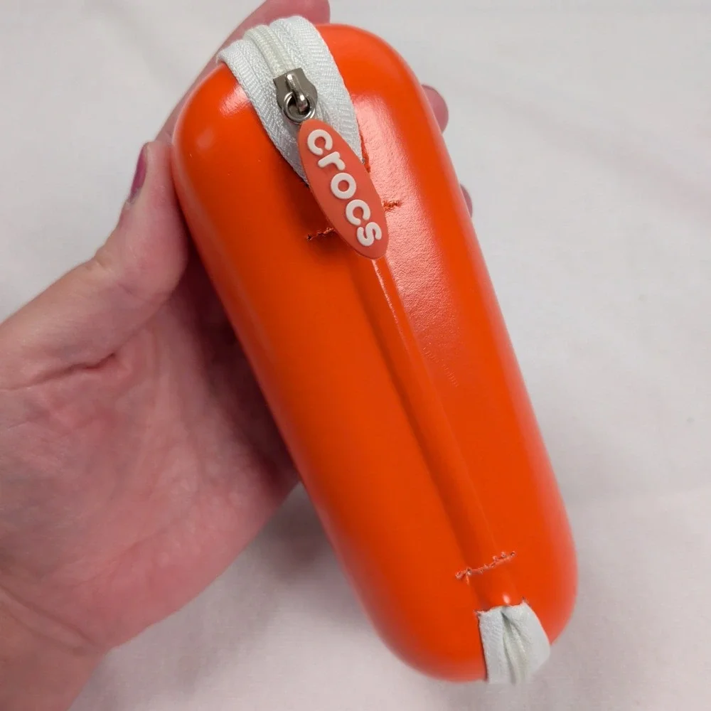Crocs Eyewear Kids Orange Hard Shell Zipper Glasses Case Sunglasses Protector